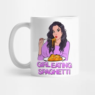 Girl Eating Spaghetti - latest trend design Mug